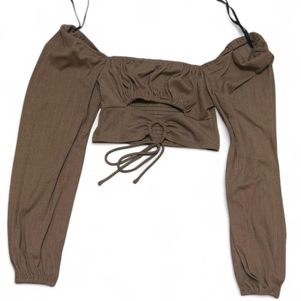 Forever 21 Women’s Brown Off-Shoulder Crop Top | Trendy Summer Top